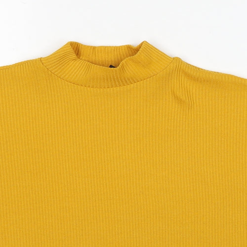 Divided by H&M Womens Yellow Mock Neck Polyester Pullover Jumper Size S