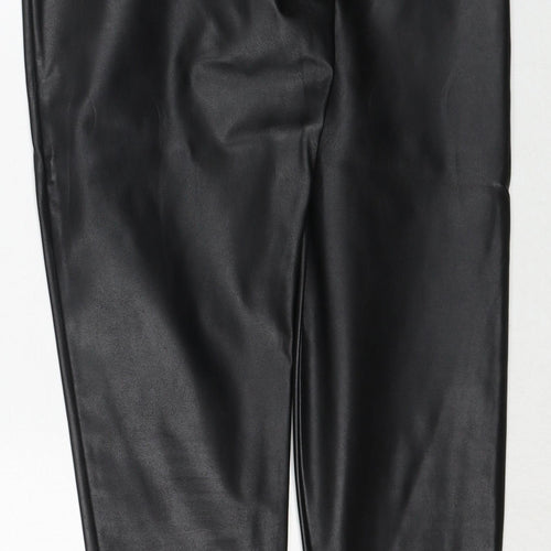 PRETTYLITTLETHING Womens Black Polyester Chino Leggings Size 4