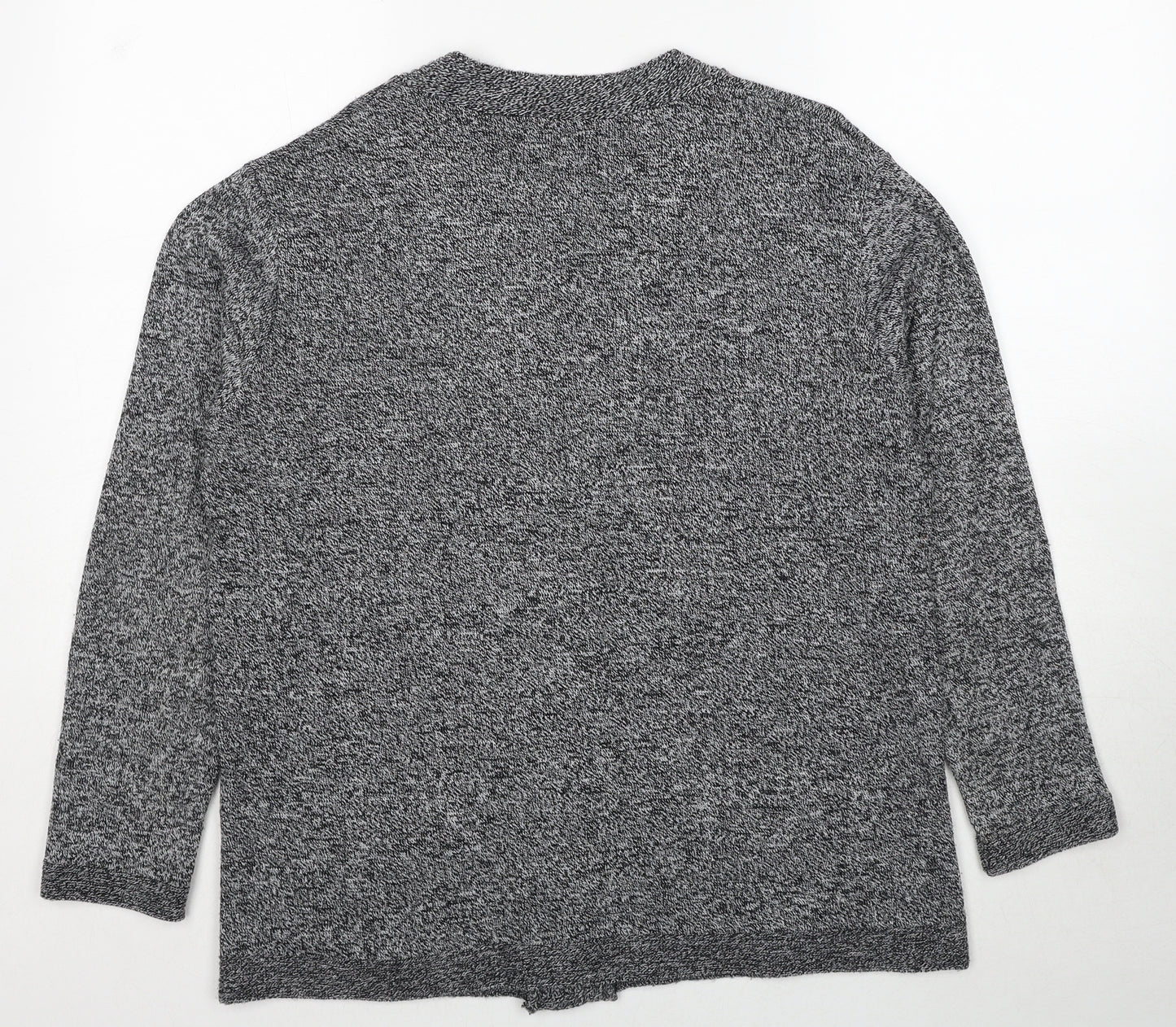 Monique Womens Grey V-Neck Polyester Cardigan Jumper Size M - Size M/L