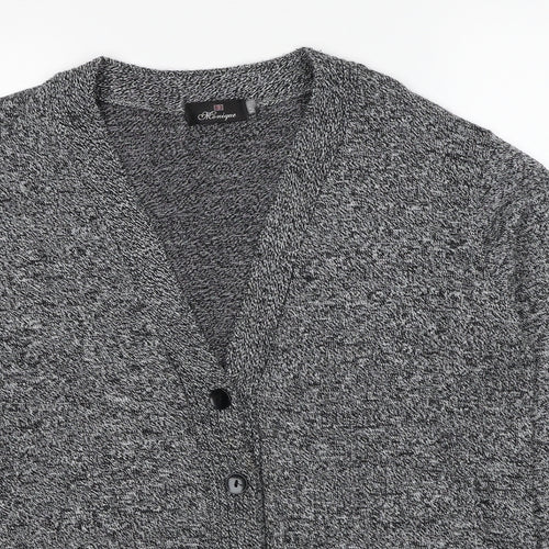 Monique Womens Grey V-Neck Polyester Cardigan Jumper Size M - Size M/L