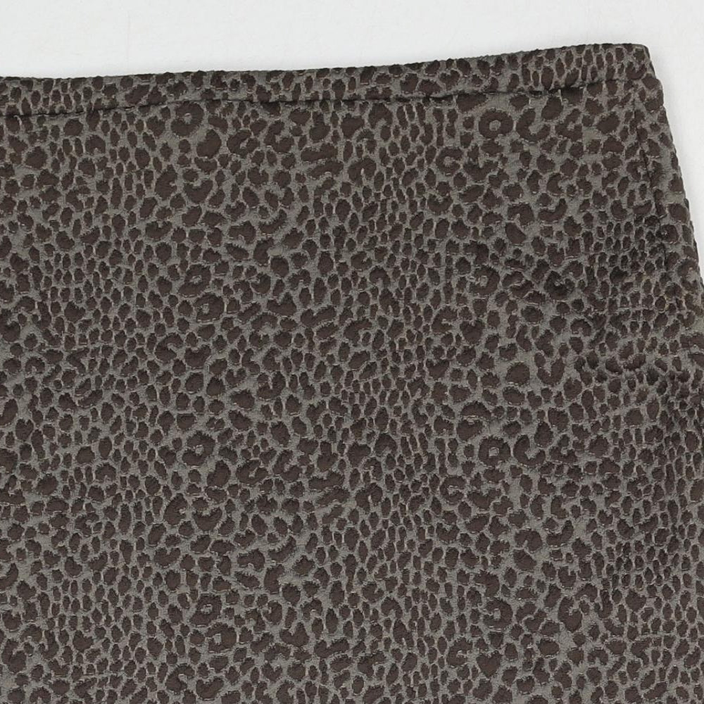 H&M Womens Black Animal Print Polyester Straight & Pencil Skirt Size M - Leopard Pattern