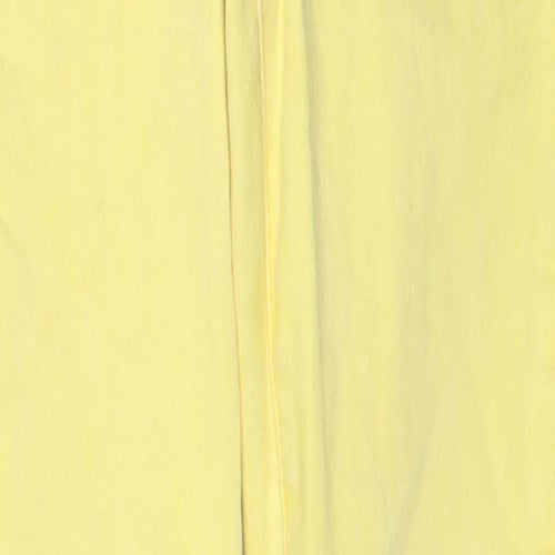 Zara Girls Yellow Cotton Straight Jeans Size 9 Years Regular Zip - Distressed