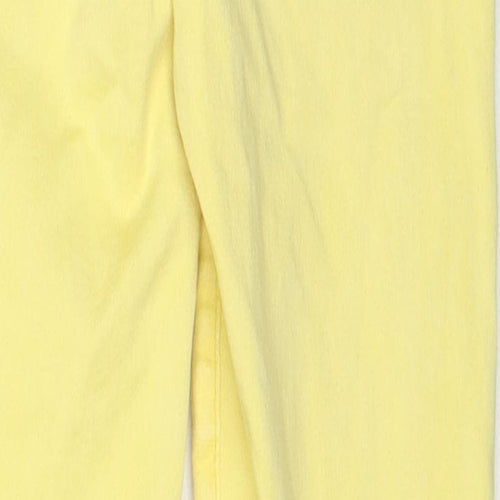 Zara Girls Yellow Cotton Straight Jeans Size 9 Years Regular Zip - Distressed