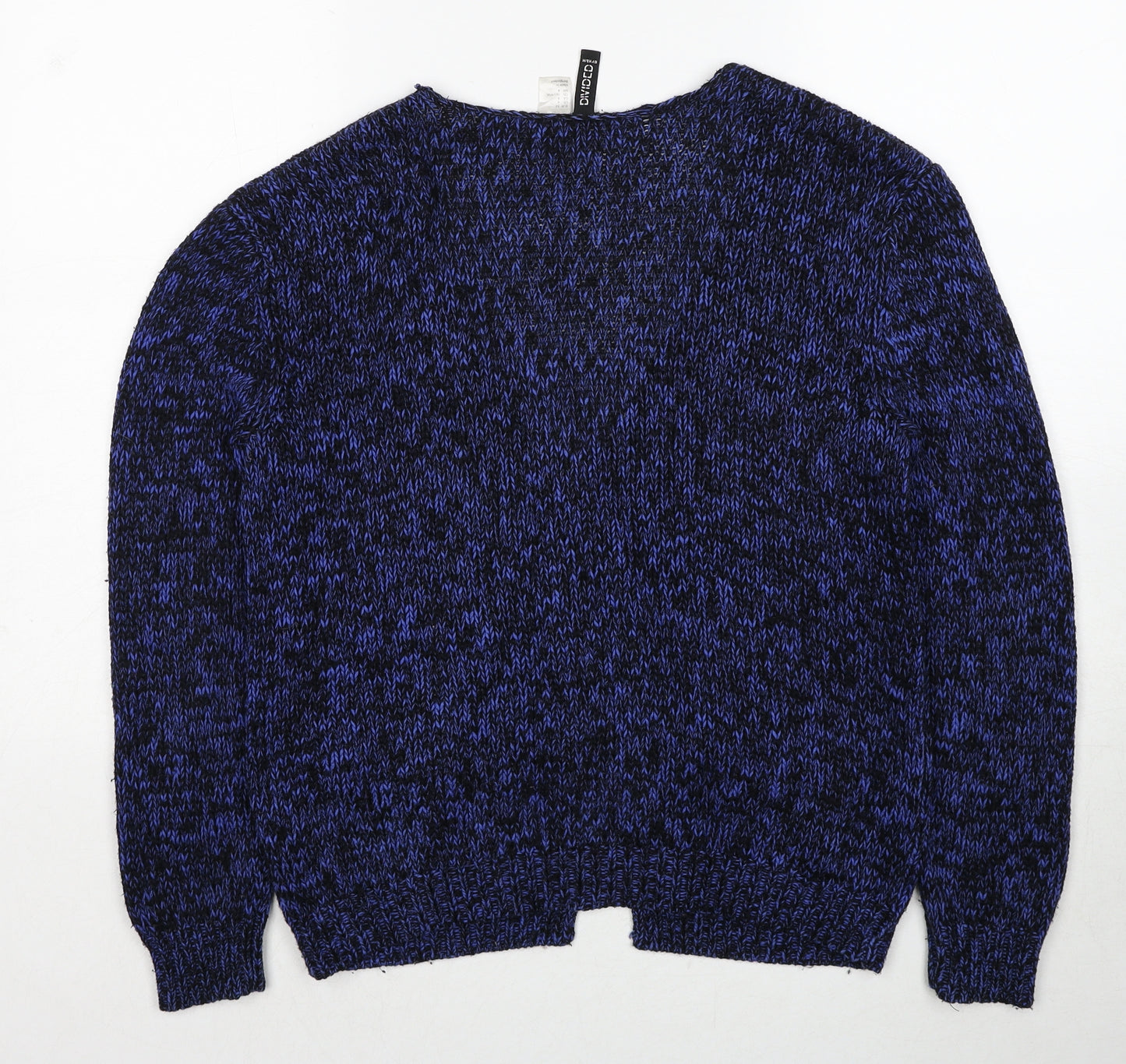 Divided by H&M Womens Blue V-Neck Cotton Full Zip Jumper Size 8