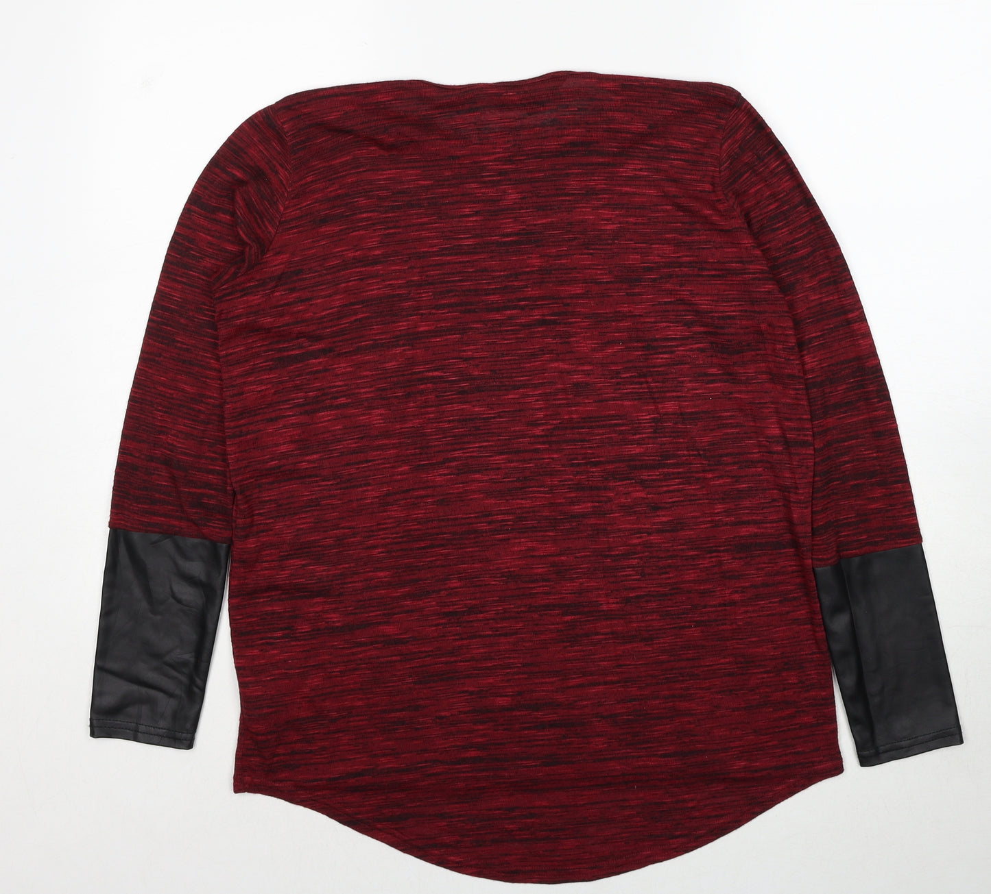 Rock & Rags Womens Red Geometric Polyester Basic Blouse Size M Round Neck