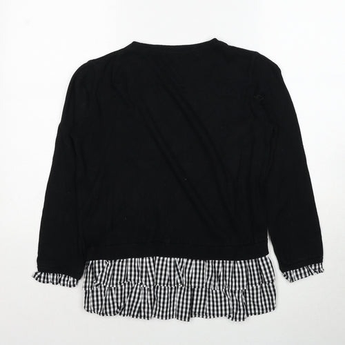 Sweewe Womens Black Round Neck Cotton Pullover Jumper Size S
