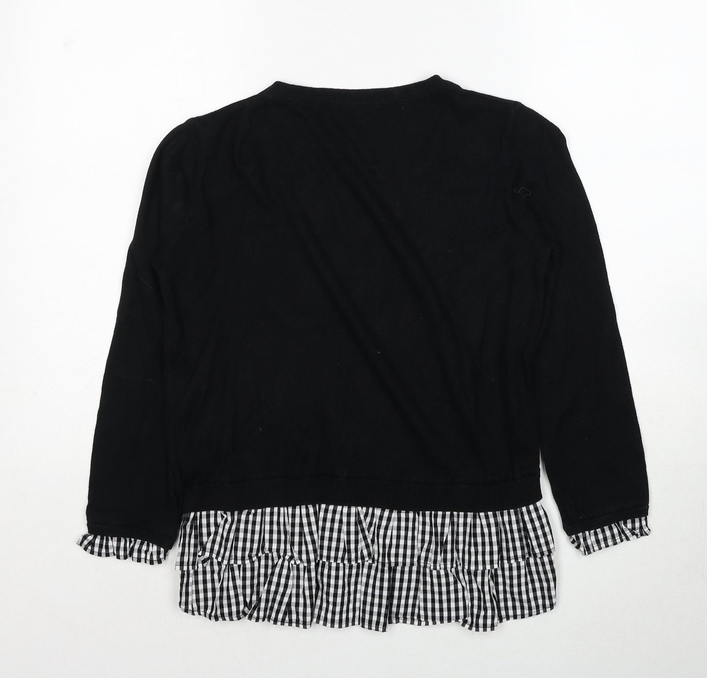 Sweewe Womens Black Round Neck Cotton Pullover Jumper Size S