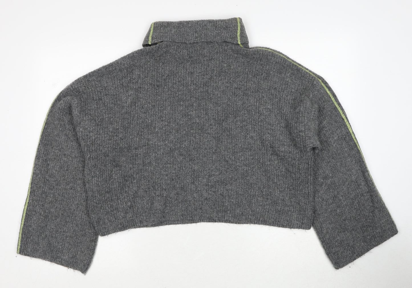 Topshop Womens Grey Roll Neck Acrylic Pullover Jumper Size 10