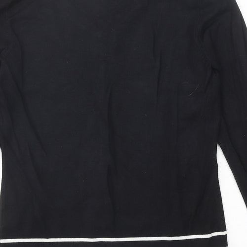 Autonomy Womens Black V-Neck Viscose Pullover Jumper Size 10