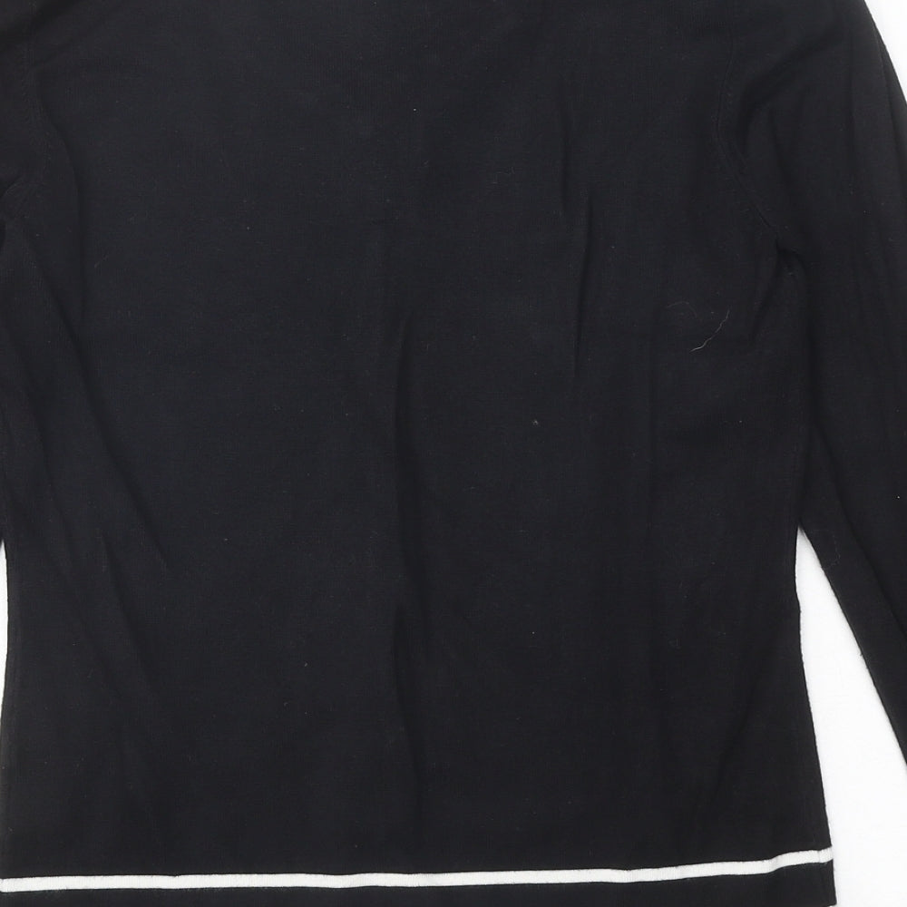 Autonomy Womens Black V-Neck Viscose Pullover Jumper Size 10