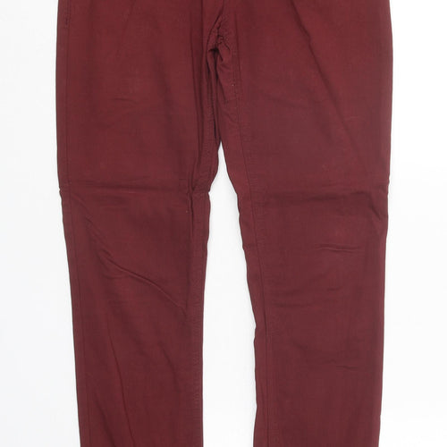 FB Sister Womens Red Cotton Skinny Jeans Size M L28 in Regular Button