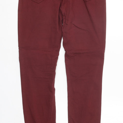FB Sister Womens Red Cotton Skinny Jeans Size M L28 in Regular Button