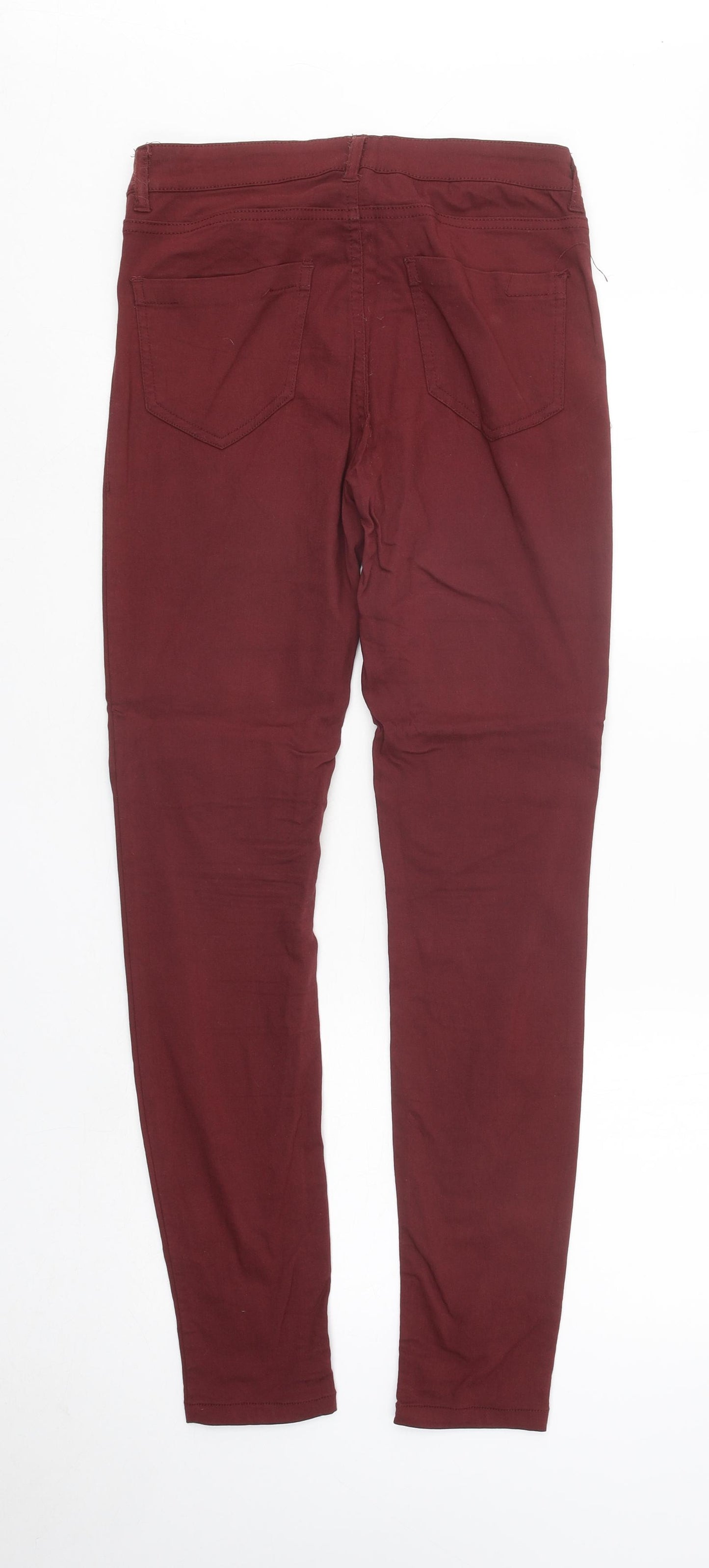 FB Sister Womens Red Cotton Skinny Jeans Size M L28 in Regular Button