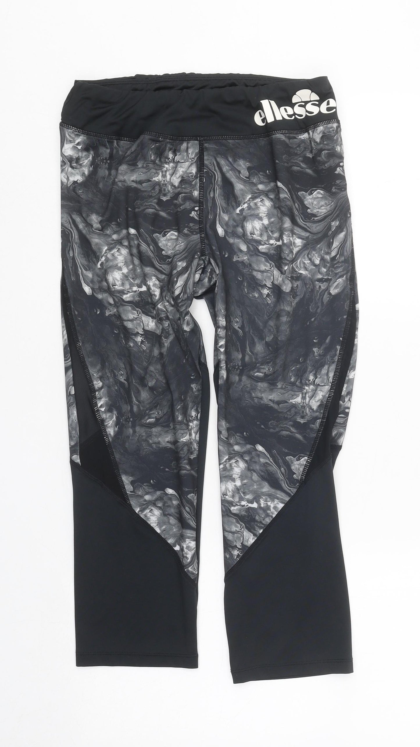 ellesse Womens Black Geometric Polyester Jogger Leggings Size S L21 in