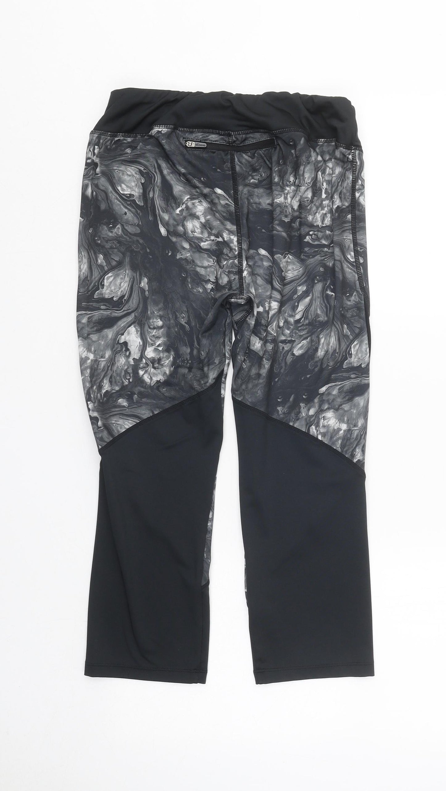 ellesse Womens Black Geometric Polyester Jogger Leggings Size S L21 in