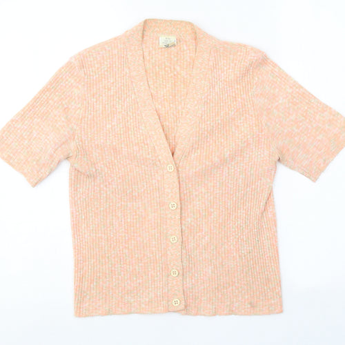 Skylar Womens Pink V-Neck Acrylic Cardigan Jumper Size S