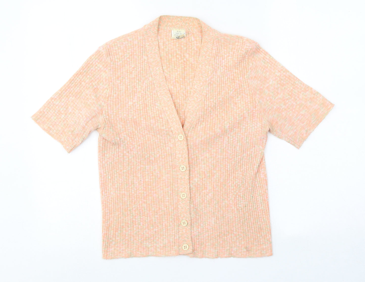 Skylar Womens Pink V-Neck Acrylic Cardigan Jumper Size S