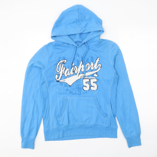 FairPart Womens Blue Polyester Pullover Hoodie Size 12 Pullover