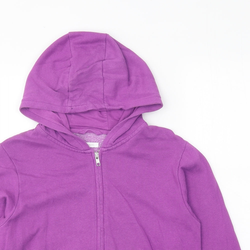NEXT Girls Purple Polyester Full Zip Hoodie Size 10 Years Zip