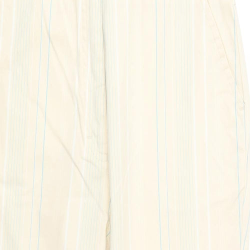 Green Lamb Womens Yellow Striped Polyester Trousers Size 10 Regular Button