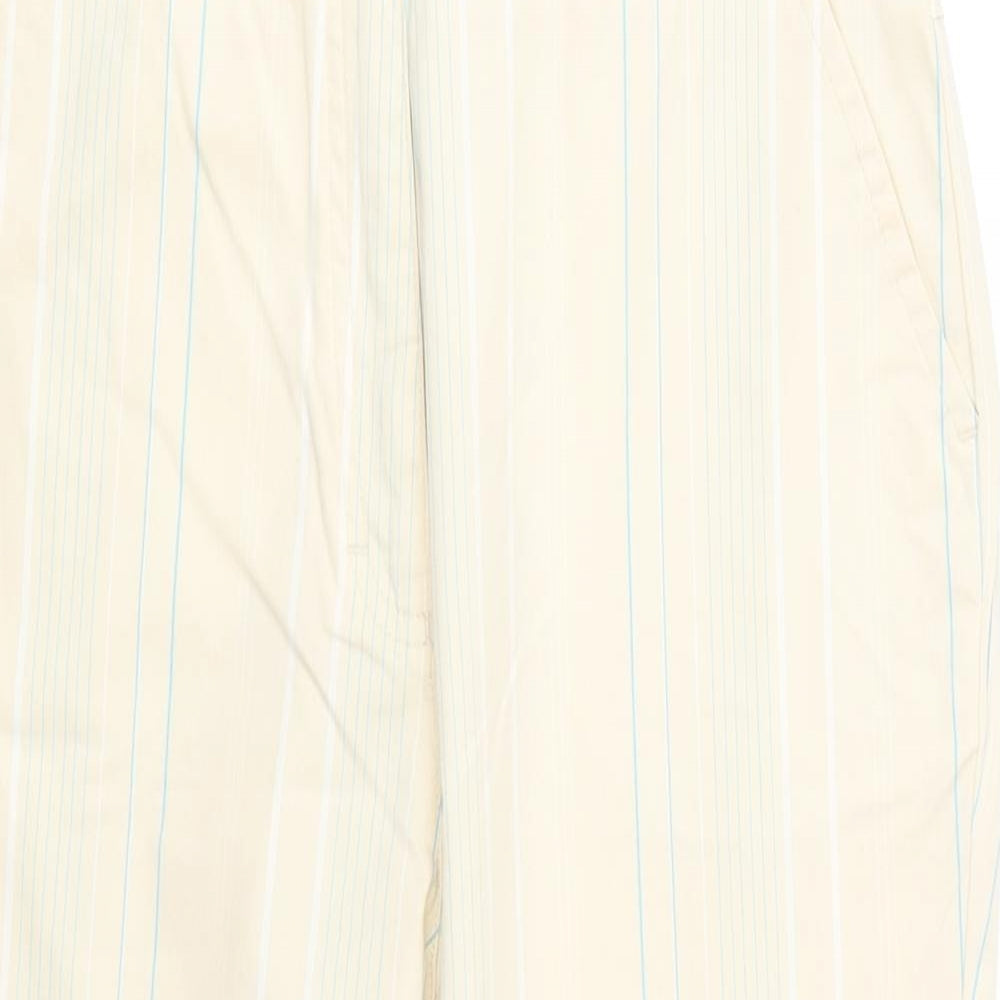 Green Lamb Womens Yellow Striped Polyester Trousers Size 10 Regular Button