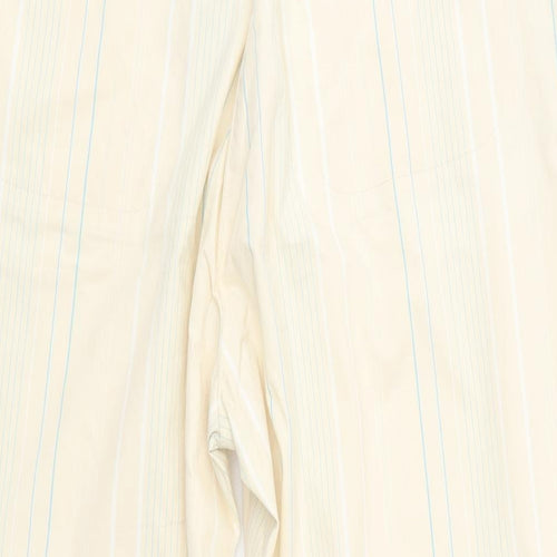 Green Lamb Womens Yellow Striped Polyester Trousers Size 10 Regular Button