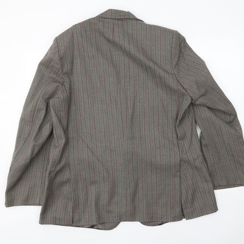 Keith Mallison Mens Grey Striped Wool Jacket Suit Jacket Size 40 Regular