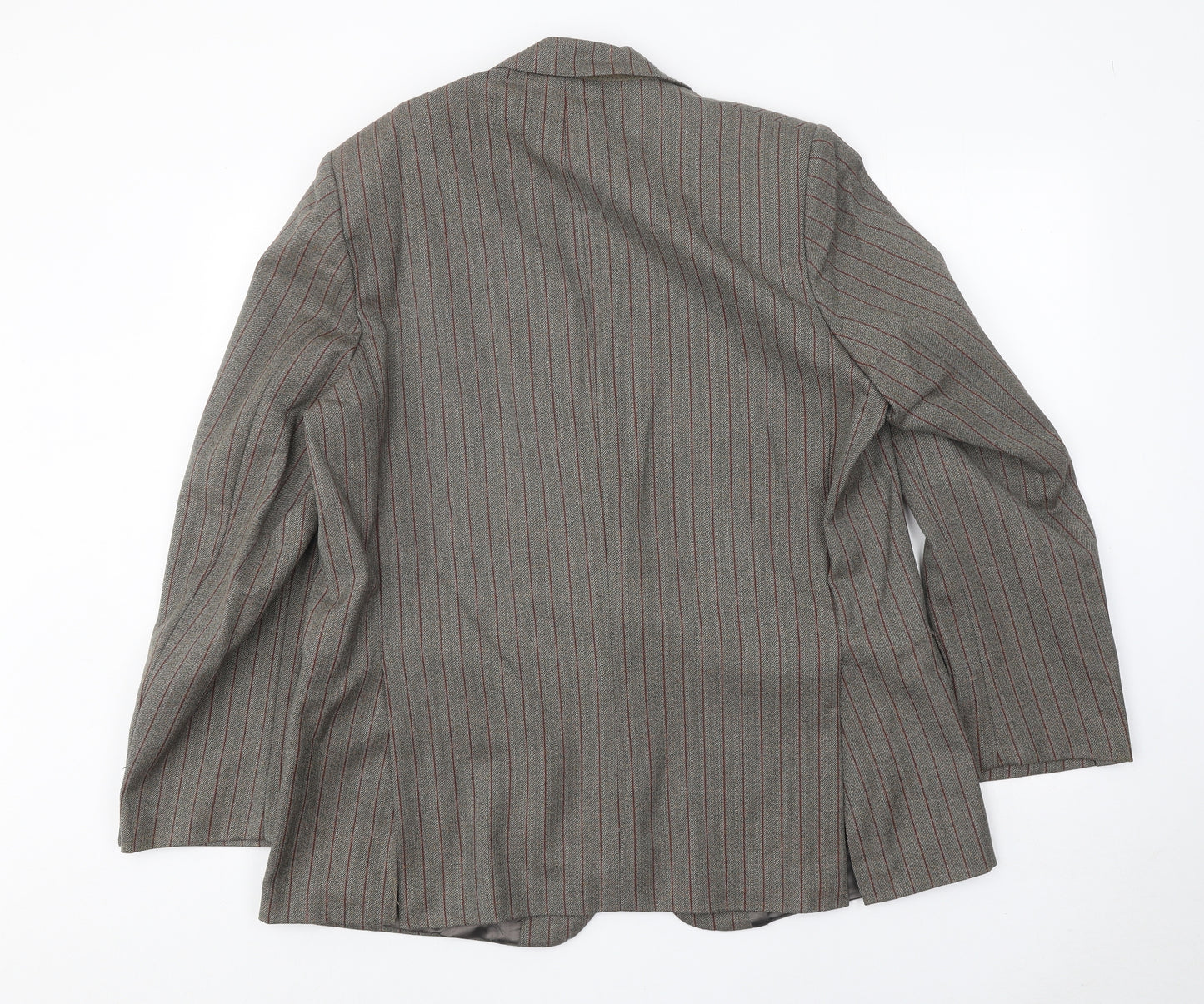 Keith Mallison Mens Grey Striped Wool Jacket Suit Jacket Size 40 Regular