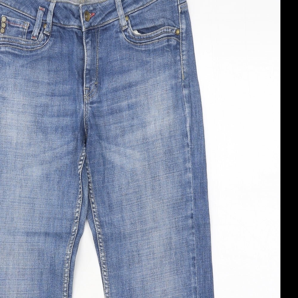 Esprit Womens Blue Cotton Straight Jeans Size 16 L25 in Regular Zip