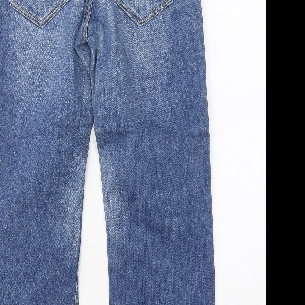 Esprit Womens Blue Cotton Straight Jeans Size 16 L25 in Regular Zip