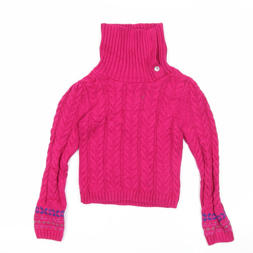 Lulurain Girls Pink Roll Neck Cotton Pullover Jumper Size 6 Years Pullover