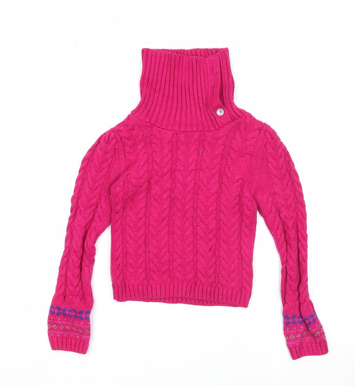 Lulurain Girls Pink Roll Neck Cotton Pullover Jumper Size 6 Years Pullover