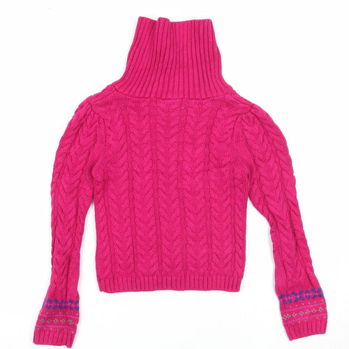 Lulurain Girls Pink Roll Neck Cotton Pullover Jumper Size 6 Years Pullover