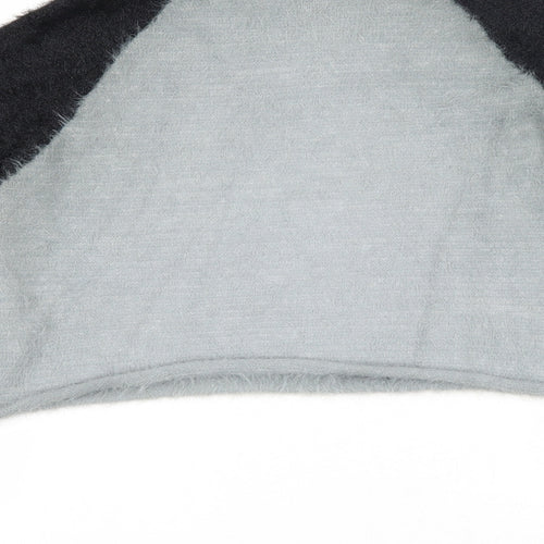 FOREVER 21 Womens Grey Round Neck Polyamide Henley Jumper Size S