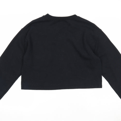 Blitz R Womens Black Cotton Pullover Sweatshirt Size S Pullover
