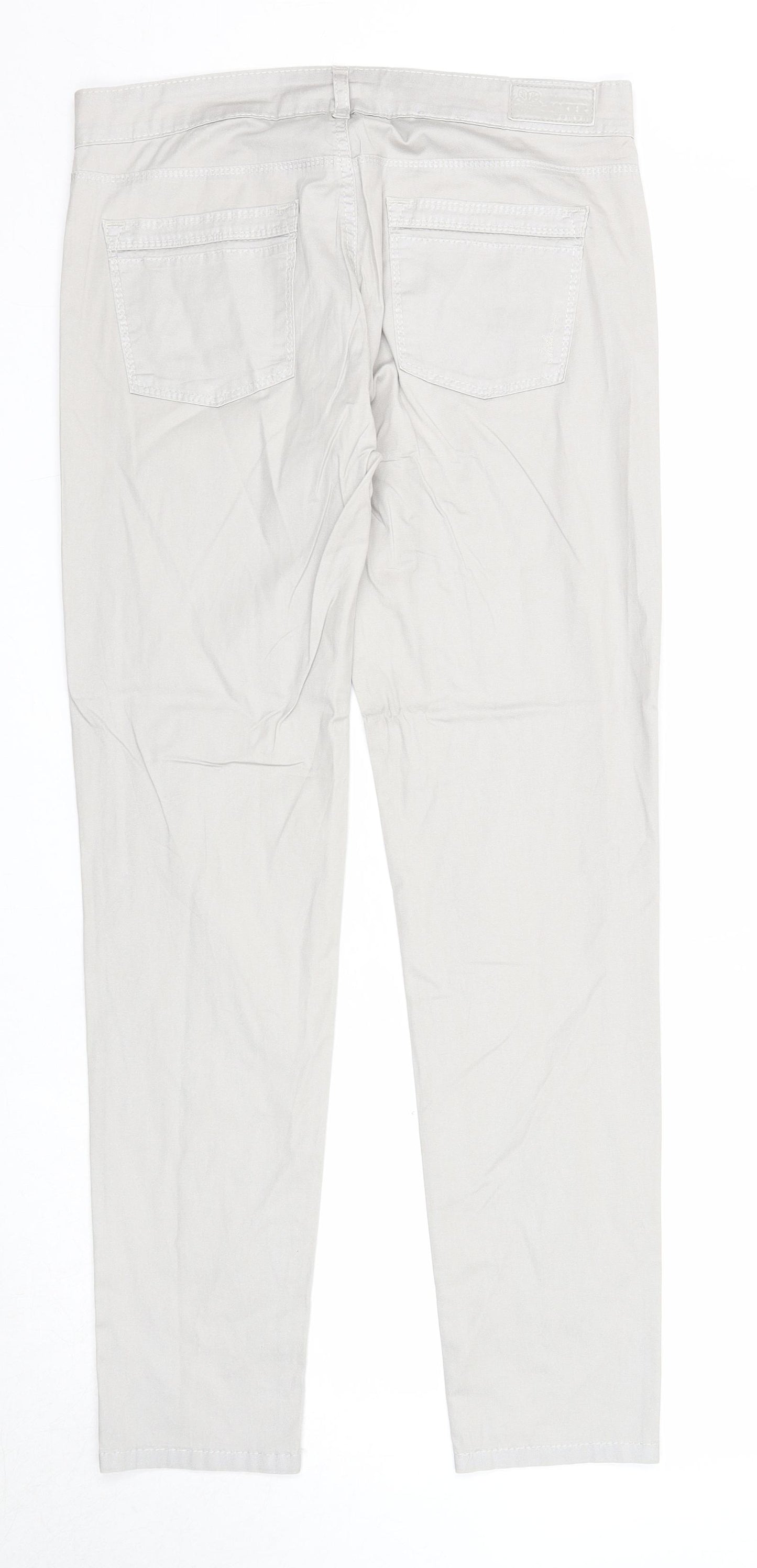Joker Womens Grey Cotton Trousers Size 30 in Regular Zip