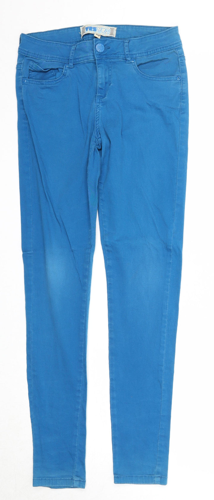 Yes Yes Womens Blue Cotton Skinny Jeans Size 10 Regular Zip