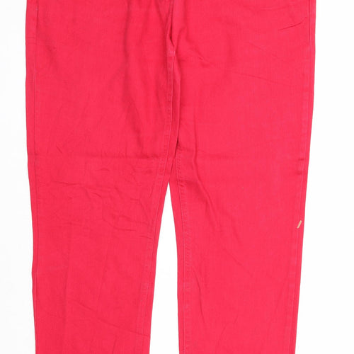NEXT Womens Pink Cotton Straight Jeans Size 12 Regular Zip