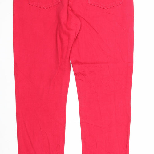 NEXT Womens Pink Cotton Straight Jeans Size 12 Regular Zip