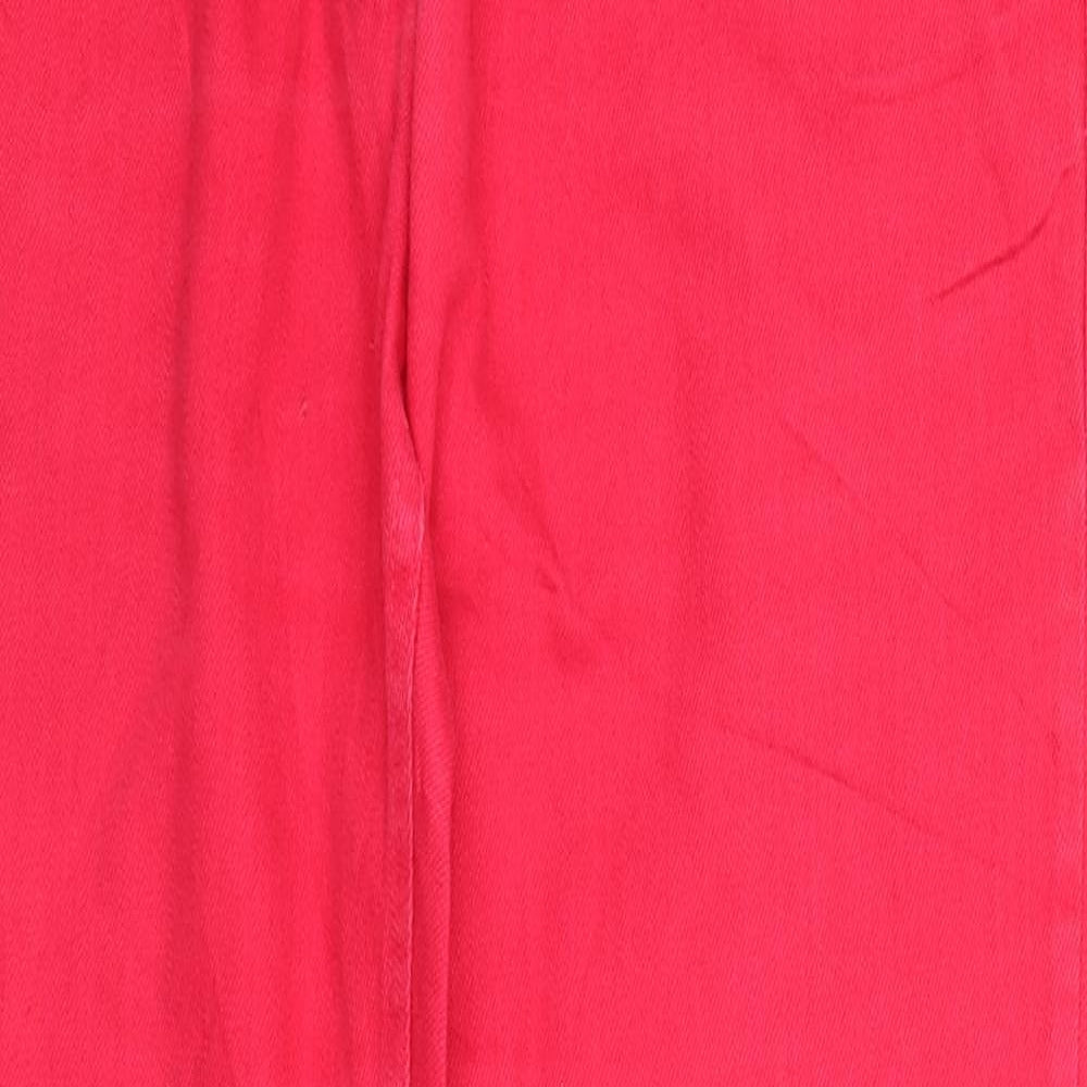 NEXT Womens Pink Cotton Straight Jeans Size 12 Regular Zip