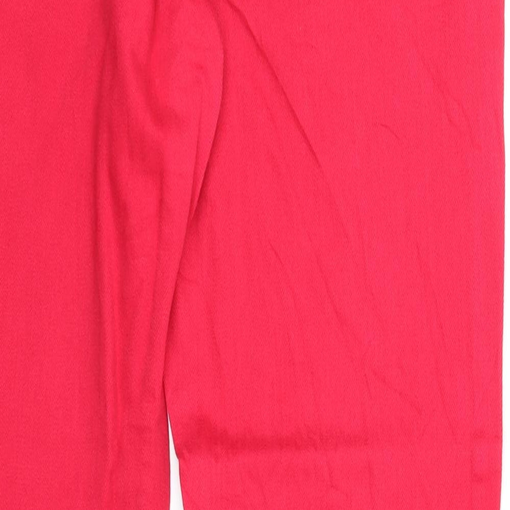 NEXT Womens Pink Cotton Straight Jeans Size 12 Regular Zip