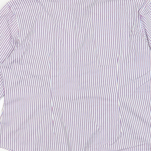 Jermyn Street Womens Multicoloured Striped Cotton Basic Button-Up Size 14 Collared