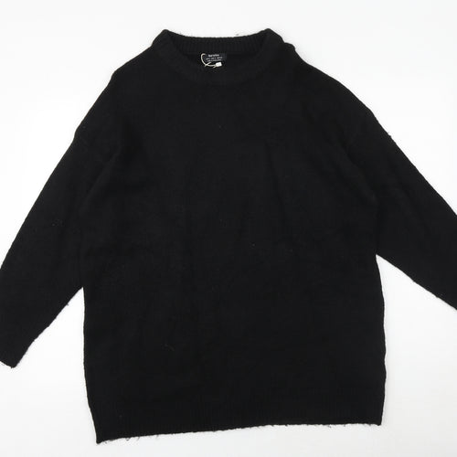 Bershka Womens Black Round Neck Polyester Pullover Jumper Size S