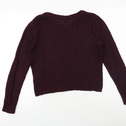 H&M Womens Purple Round Neck Polyester Pullover Jumper Size S