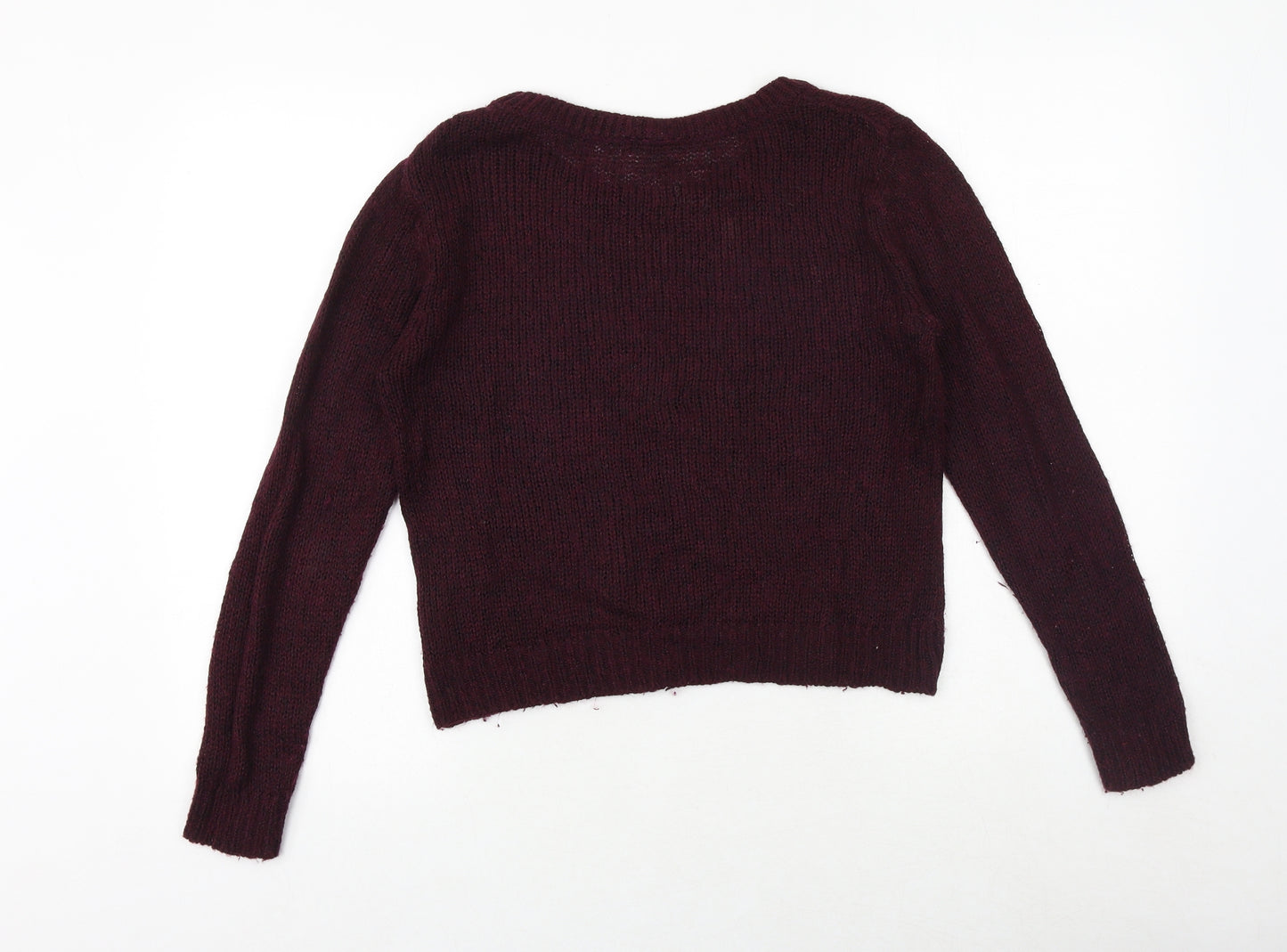 H&M Womens Purple Round Neck Polyester Pullover Jumper Size S