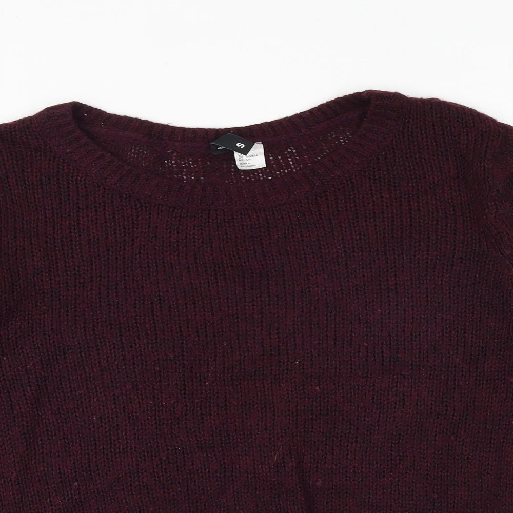 H&M Womens Purple Round Neck Polyester Pullover Jumper Size S