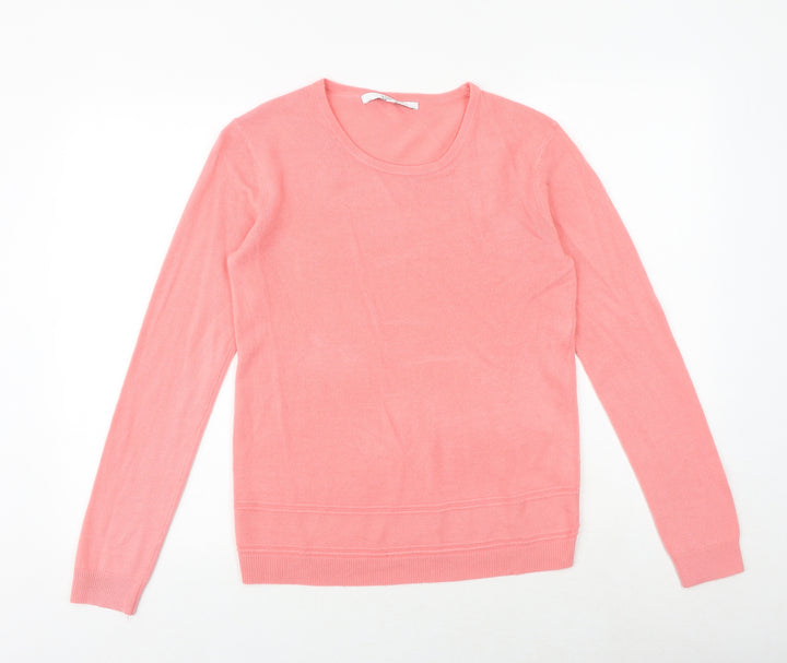 Vida Vi Womens Pink Round Neck Acrylic Pullover Jumper Size M