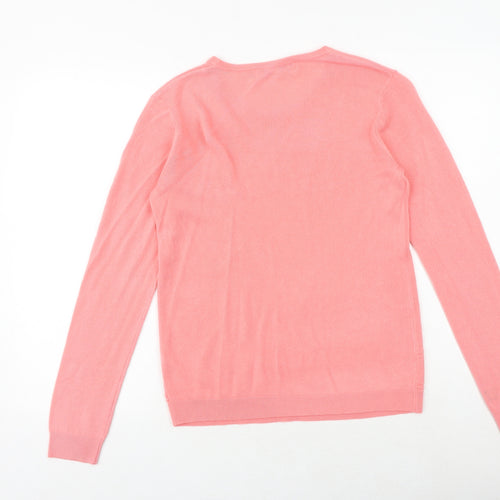 Vida Vi Womens Pink Round Neck Acrylic Pullover Jumper Size M