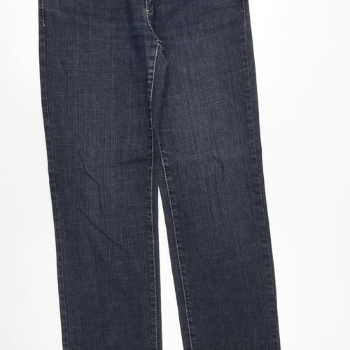 colac collection Womens Blue Cotton Straight Jeans Size 42 in Regular Zip