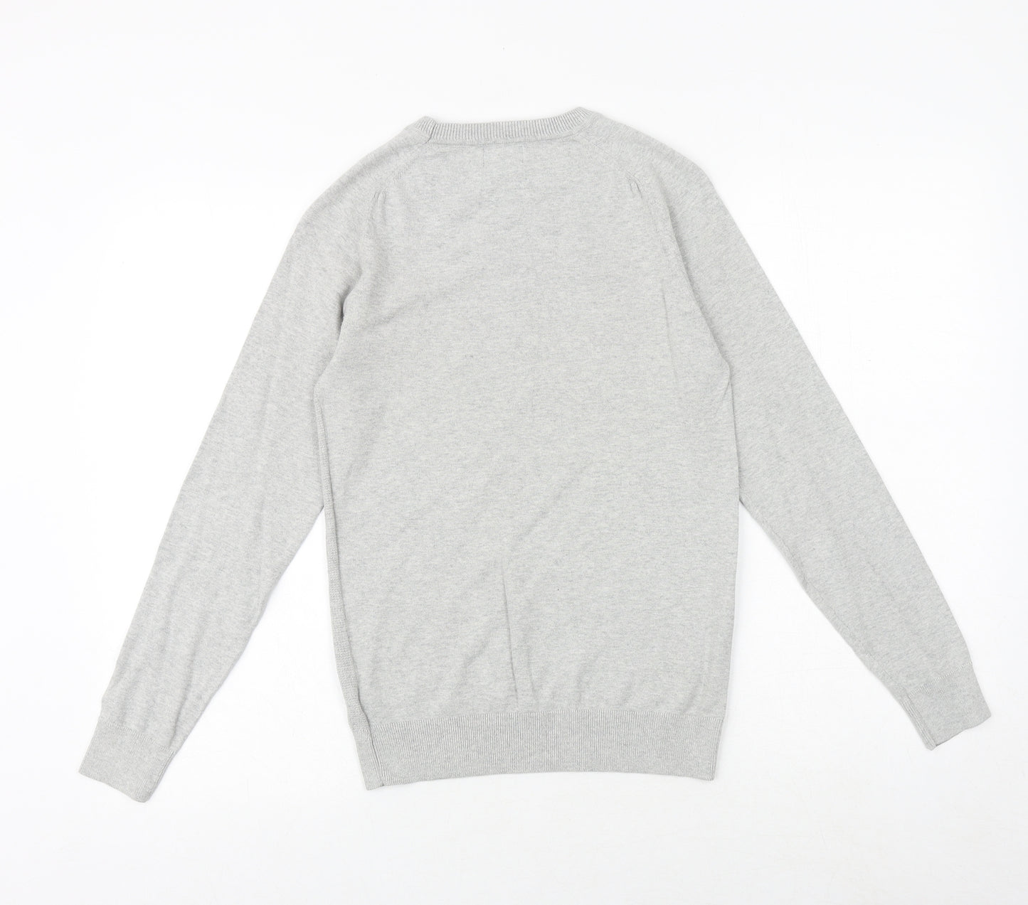 NEXT Mens Grey Round Neck Cotton Pullover Jumper Size XS Long Sleeve